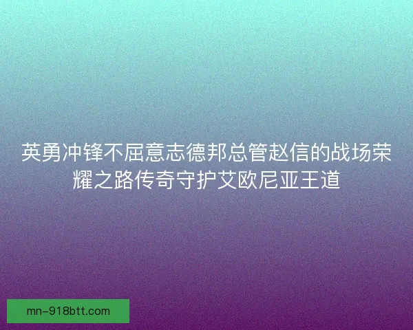 英勇冲锋不屈意志德邦总管赵信的战场荣耀之路传奇守护艾欧尼亚王道